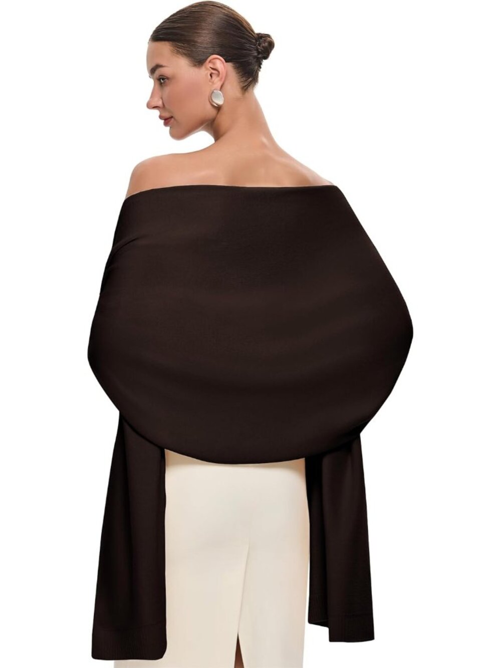 〽️Women's Pashmina Shawl Chocolate Viscose Wedding Bridal Winter Shoulder Wrap